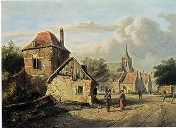unknow artist European city landscape, street landsacpe, construction, frontstore, building and architecture. 122 Germany oil painting art
